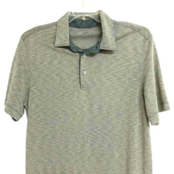 Van Heusen Mens Polo Shirt Large Heather Green Short Sleeve Casual Golf Top - Picture 6 of 11